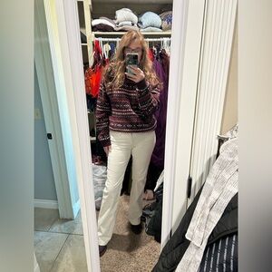 GAP Cream Corduroy Long & Lean Low Rise Pants